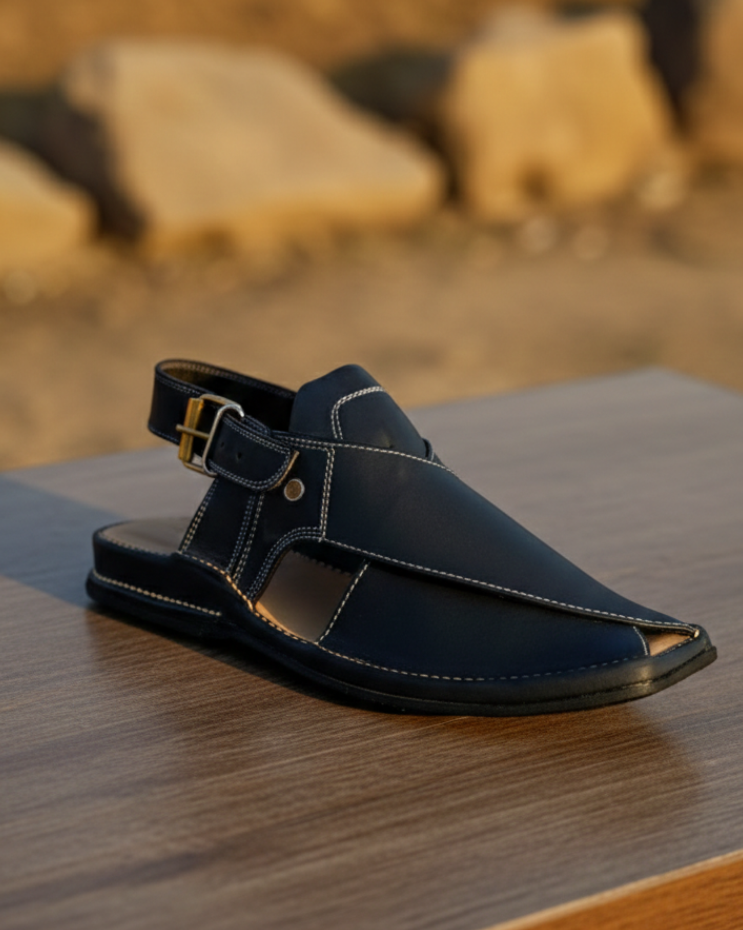 Premium Black Peshawari Chappal for Men | Handmade Leather Traditional Kheri | Comfortable & Durable