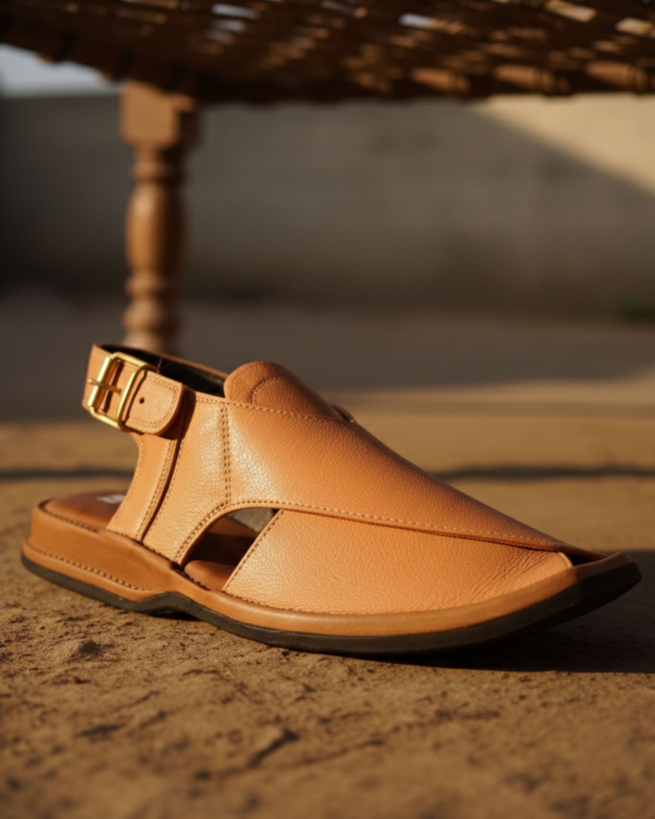Premium Carob Brown Peshawari Chappal for Men | Handcrafted Leather Sandals | Sale 3499 PKR
