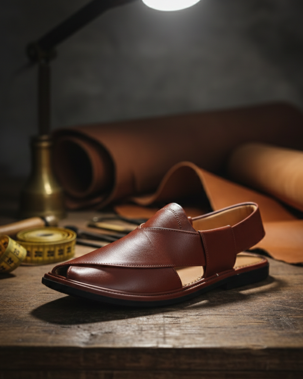 Splay Brown Peshawari Chappal – Premium Handmade Leather Sandal for Men