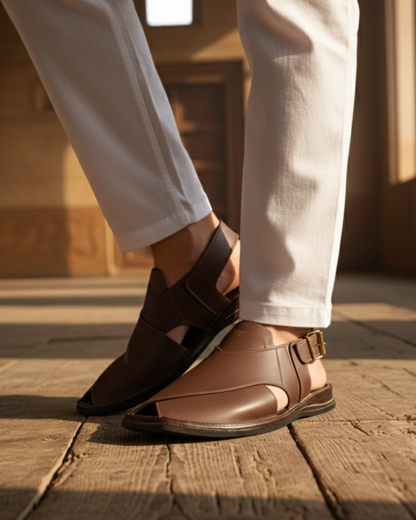 Premium Brown Leather Peshawari Chappal for Men | Handmade Traditional Kheri | Comfortable Men’s Footwear Pakistan